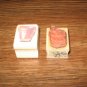 Garden Flower Pot & Bucket Wood Mounted Rubber Stamp Lot Of 2