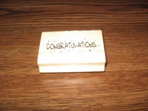 Congratulations Wood Mounted Rubber Stamp