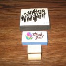 Thank You Wood & Foam Mounted Rubber Stamp Lot Of 3
