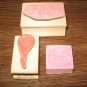 You're Invited, Balloon, Cupcake Wood Mounted Rubber Stamp Lot Of 3