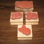 Rose Wood Mounted Rubber Stamp Lot Of 4