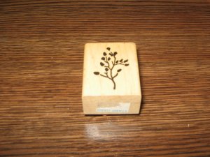 Leaf Sprig Wood Mounted Rubber Stamp by Posh Impressions