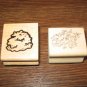 Shrubbery Wood Mounted Rubber Stamps Lot Of 2