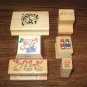 Christmas Wood Mounted Rubber Stamp Lot Of 6