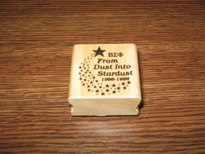 &Icirc;�&Icirc;&pound;&Icirc;&brvbar; Beta Sigma Phi From Dust Into Stardust Wood Mounted Rubber Stamp