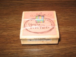You're Invited Wood Mounted Rubber Stamp by Kolette Hall