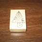 Umbrella Wood Mounted Rubber Stamp