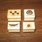 Collage Elements Wood Mounted Rubber Stamp Lot Of 4 by Stampin Up