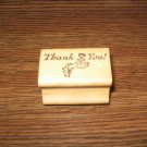 Thank You Hand With Rose Wood Mounted Rubber Stamp by All Night Media