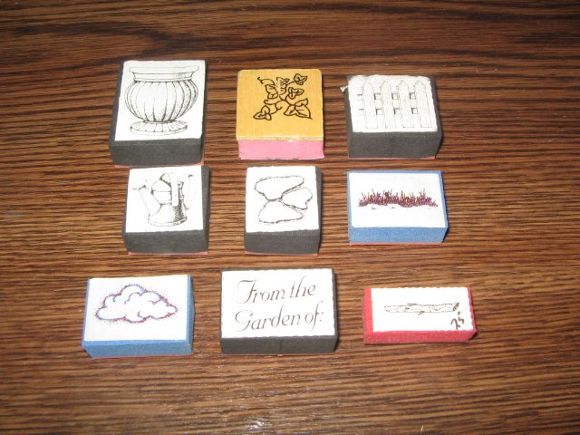 Garden Foam Mounted Rubber Stamp Lot Of 9
