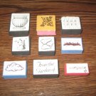 Garden Foam Mounted Rubber Stamp Lot Of 9