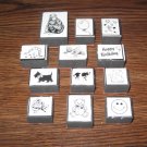 Assorted Foam Mounted Rubber Stamps Lot Of 12