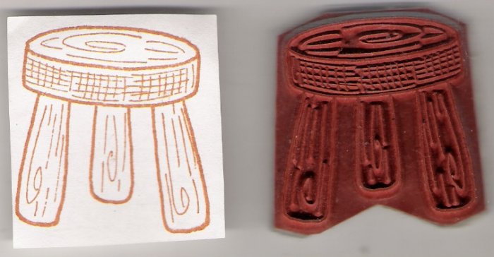 Step Stool Unmounted Rubber Stamp