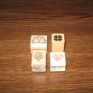 Tiny Heart Wood Mounted Rubber Stamps Lot Of 4