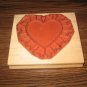 Large Ruffled Heart Wood Mounted Rubber Stamp
