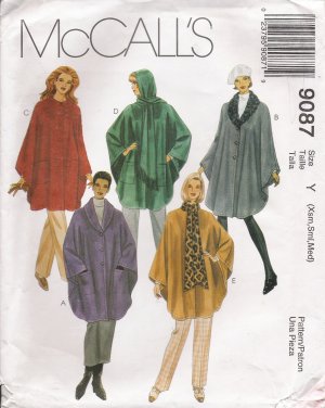 Misses' Unlined Capes Sewing Pattern Size XS-M McCall's 9087 UNCUT