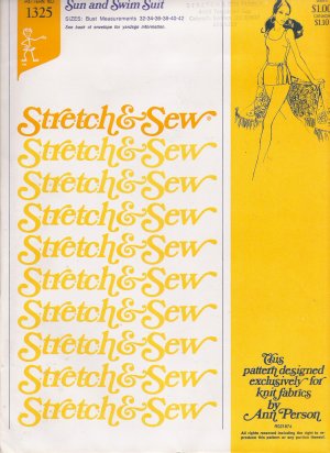 Vintage Sewing Pattern Sun & Swim Suit Bust Sizes 32-42 Stretch & Sew 1325 UNCUT