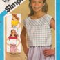 Girls' Pullover Tops Sewing Pattern Size 14 Simplicity 6471 UNCUT