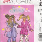 Girls' Robe Pajamas Eye Mask Sewing Pattern Size 12-16 McCall's 4708 UNCUT