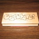 Celebrate Wood Mounted Rubber Stamp