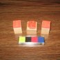 Cat Wood Mounted Rubber Stamp Lot Of 3