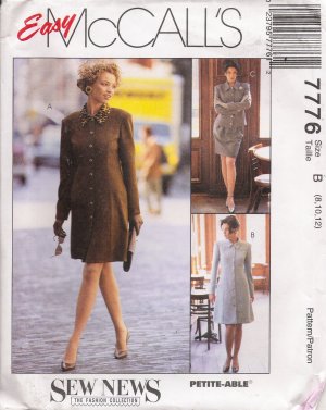 McCall Pattern M4772 Classic Style Coat Dress Jacket Skirt Misses