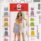 Children's & Girls' Top and Shorts Sewing Pattern Size 3-6 McCall's 3602 UNCUT