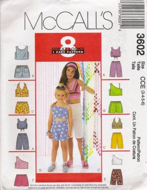 McCall's 6723 Easy Sewing Pattern for Children's Shorts &amp; Shirt | eBay