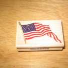 American Flag Wood Mounted Rubber Stamp by Stampabilities