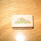 Flower and Grass Border Wood Mounted Rubber Stamp by Hero Arts