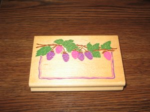 Raspberry Blackberry Label Wood Mounted Rubber Stamp by Posh Impressions