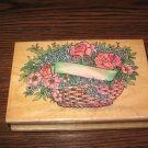 Flower Basket With Label Wood Mounted Rubber Stamp by Embossing Arts