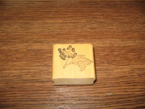 Berries On Branch Wood Mounted Rubber Stamp