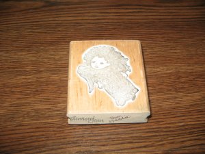 Angel Wood Mounted Rubber Stamp