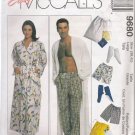 Misses' & Men's Unisex Robe Pants Shorts Booties Sewing Pattern Size L McCall's 9680 UNCUT