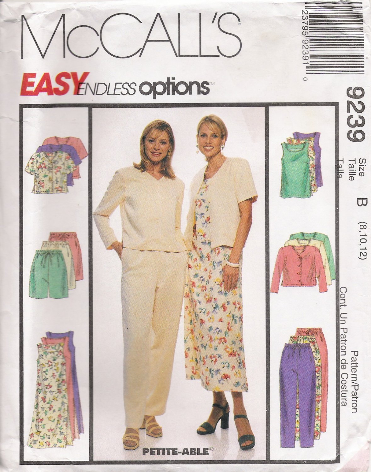 Misses' Jacket Dress Tunic Pants Shorts Sewing Pattern Size 8-12 McCalls 9239 UNCUT