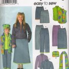 Child's & Girls' Pants Skirt Jacket Vest Scarf Hat Sewing Pattern Size 7-14 Simplicity 9419 UNCUT