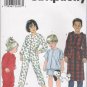 Toddlers' & Child's Sleepwear Sewing Pattern Size 3-6 Simplicity 8493 UNCUT