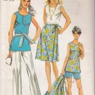 Vintage Sewing Pattern Misses' Pants Tunic Wrap Skirt Size 10.5 Simplicity 9428 UNCUT