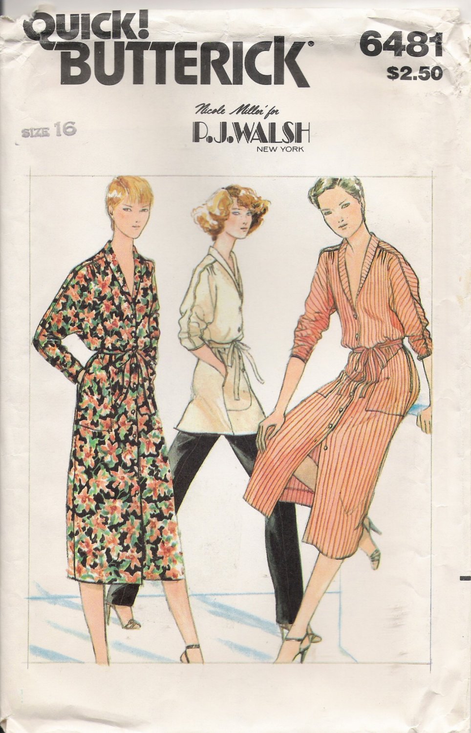 Vintage Sewing Pattern Misses' Dress Tunic Belt Pants Size 16 Butterick 6481 UNCUT
