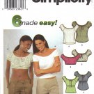 Misses' Top Sewing Pattern Size 6-12 Simplicity 9137 UNCUT