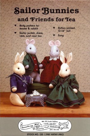 Sailor Bunnies & Friends For Tea Sewing Pattern Gooseberry Hill 135 UNCUT
