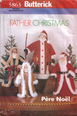 St. Nick Father Christmas Dolls Sewing Pattern Butterick 5863 UNCUT