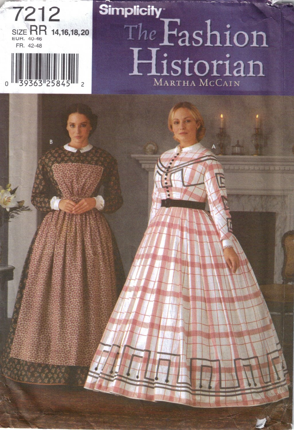 Misses' Civil War Day Dress Sewing Pattern Size 14-20 Simplicity 7212 UNCUT