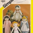 Vintage Sewing Pattern Stuffed Doll & Wardrobe Simplicity 6141 UNCUT