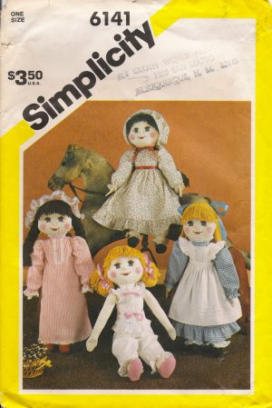Vintage Sewing Pattern Stuffed Doll & Wardrobe Simplicity 6141 UNCUT