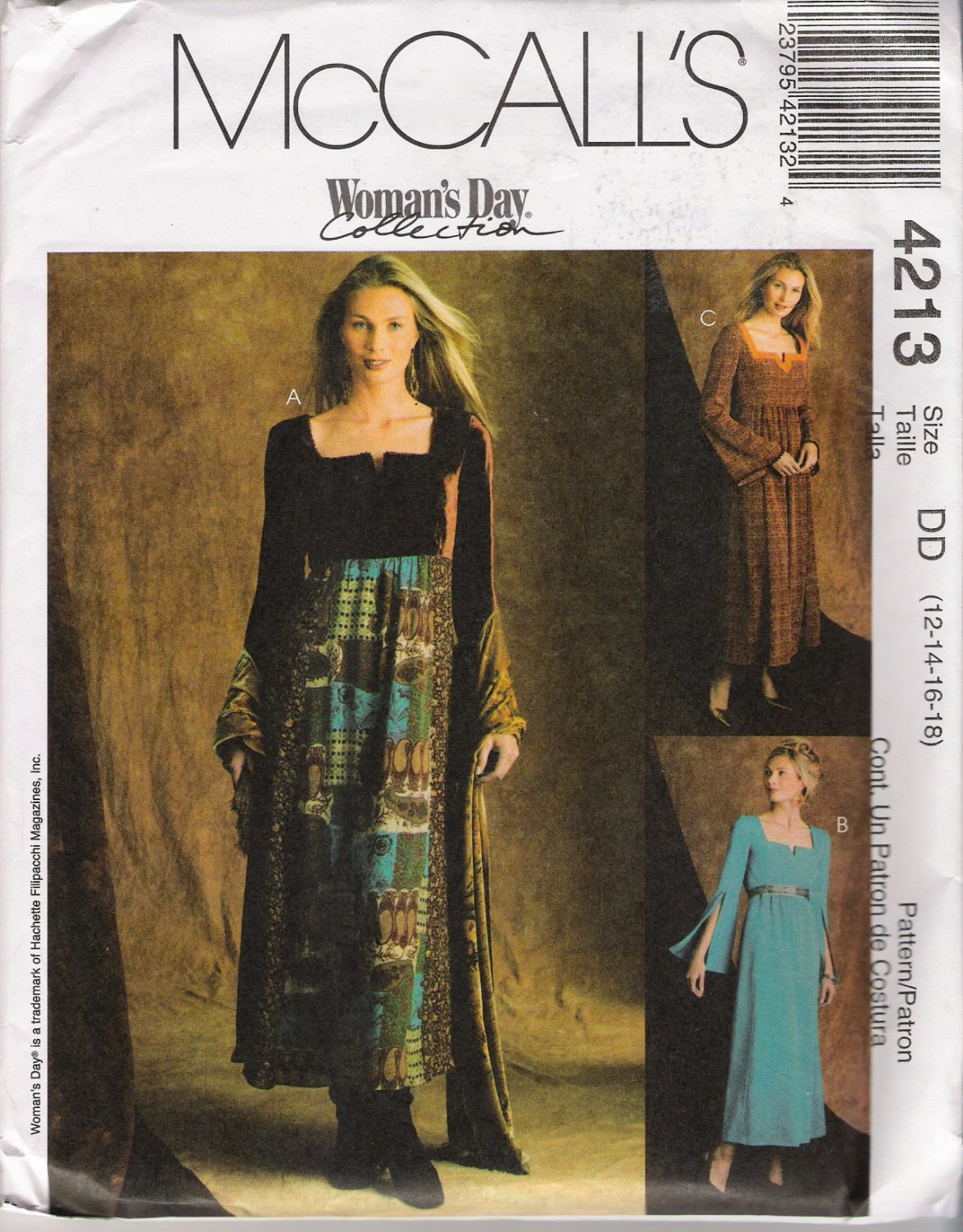 Misses' Empire Waist Dress Sewing Pattern Size 12-18 McCall's 4213 UNCUT
