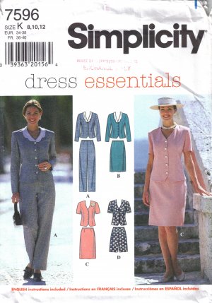 Misses' Top Pants Skirt Shorts Sewing Pattern Size 8-12 Simplicity 7596 UNCUT