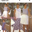 Misses' Split Skirt & Tops Sewing Pattern Size 10-16 Simplicity 8299 UNCUT