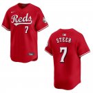 Men's & Youth Reds #7 Spencer Steer Red Stitched Jersey 2026 Men's & Youth Reds #7 Spencer Steer Red Stitched Jersey 2026